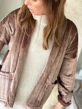 Veste Irène velours - taupe