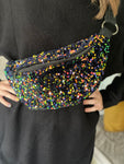 Sac banane sequin - pétrole