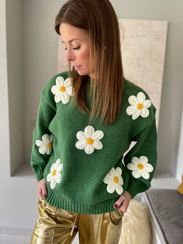 Pull Marguerite - vert