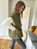 Gilet Sans Manches Jamie velours - Olive