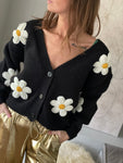 Gilet Marguerites - noir