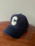 Casquette “C” - velours bleu nuit