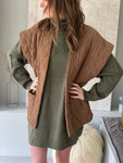 Gilet Sans Manches Jamie velours - camel