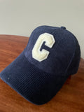 Casquette “C” - velours bleu nuit