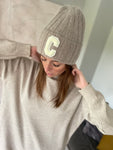 Bonnet “C” en Angora - beige