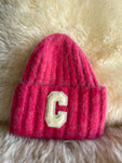 Bonnet “C” en Angora - rose