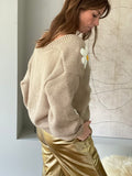 Gilet Marguerites - taupe