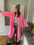 Pull Rock & Roll - gris clair / rose fuchsia