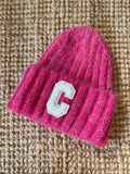 Bonnet “C” en Angora - rose