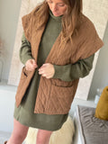 Gilet Sans Manches Jamie velours - camel