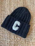 Bonnet “C” en Angora - noir