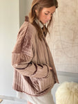 Veste Irène velours - taupe