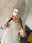 Bonnet “C” en Angora - beige