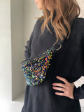 Sac banane sequin - pétrole