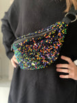 Sac banane sequin - pétrole