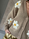 Gilet Marguerites - taupe