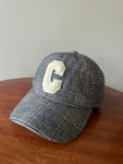 Casquette “C” - carreaux gris bleu